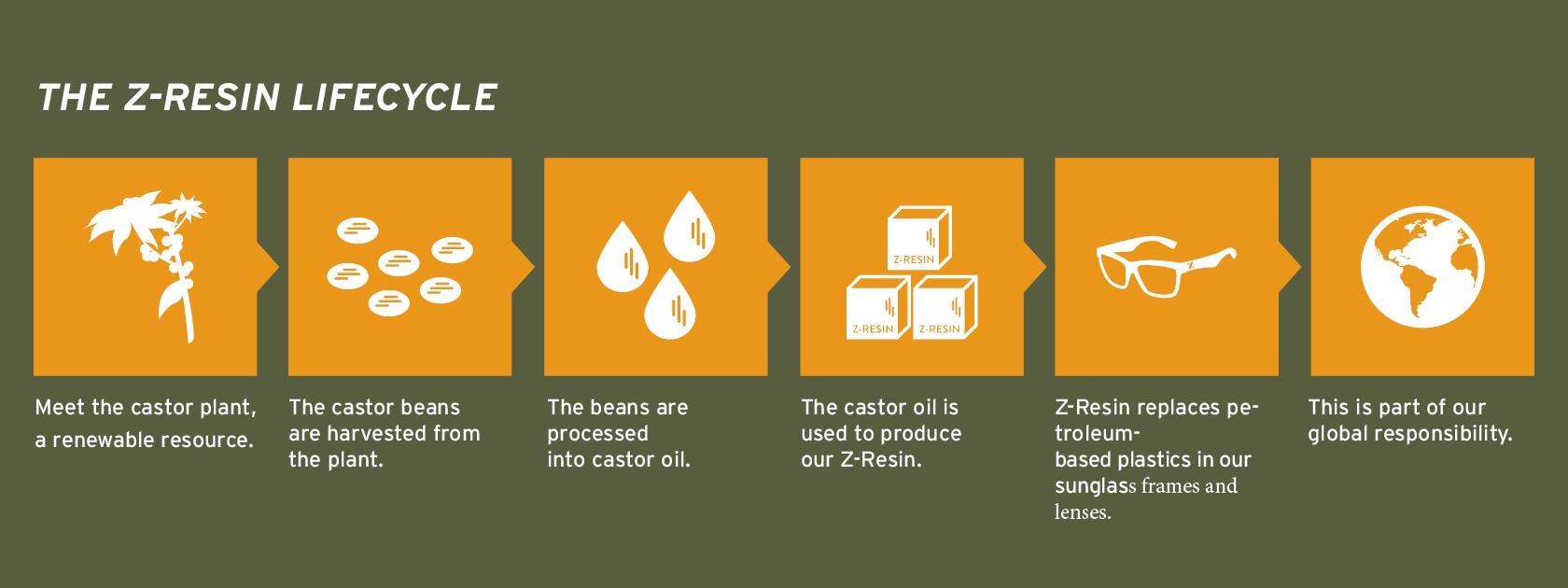 a chart showing the six steps to the Z-Resin lifecycle